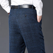 Pantalon de costume en cachemire pour homme, coupe droite classique, taille haute, motif à carreaux, coupe ample, pantalon habillé formel, business, tailles 42-44