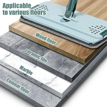 Flat Squeeze Mop with Bucket, Easy Wring, All-Purpose Floor Cleaning, Microfiber Pads, Wet or Dry,for Hardwood & Laminate Floors