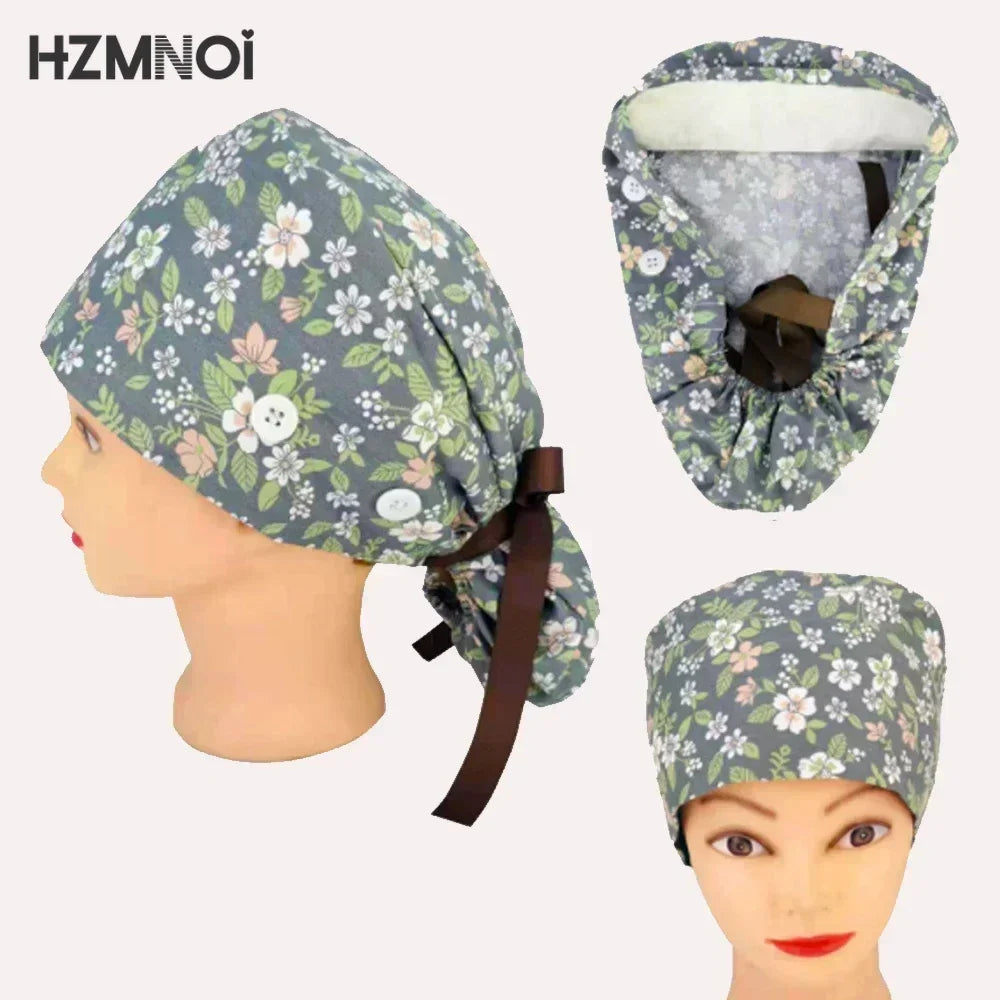 Unisex Dental Dentist Hat Vet Lab Pet Shop Scrubs Hat Nurse Medical Work Hat Surgical Cap Clinic Nursing Cap Nurse Scrub Cap