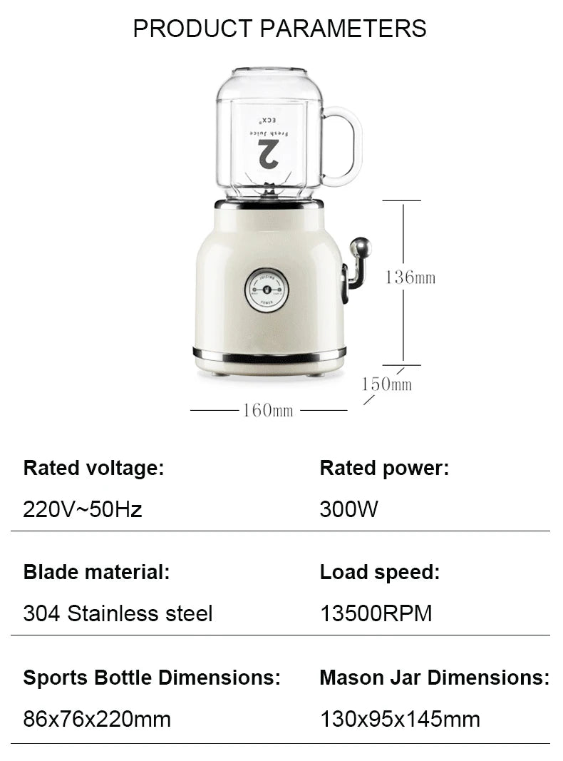Electric Juicer Mini Portable Baby Food Mixer Grinder Automatic Fruit Juice Extractor Squeezer Smoothie Milkshake Blender Cup EU