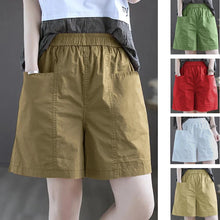 100 Percent Cotton Women Shorts High Waist Pockets Gym Yoga