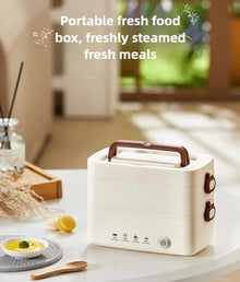 1200ML Electric Lunch Box: Steam/Cook, Auto-Shutoff, Insulated Food Jar for Office Workers - Portable Mini Heated Meal Prep
