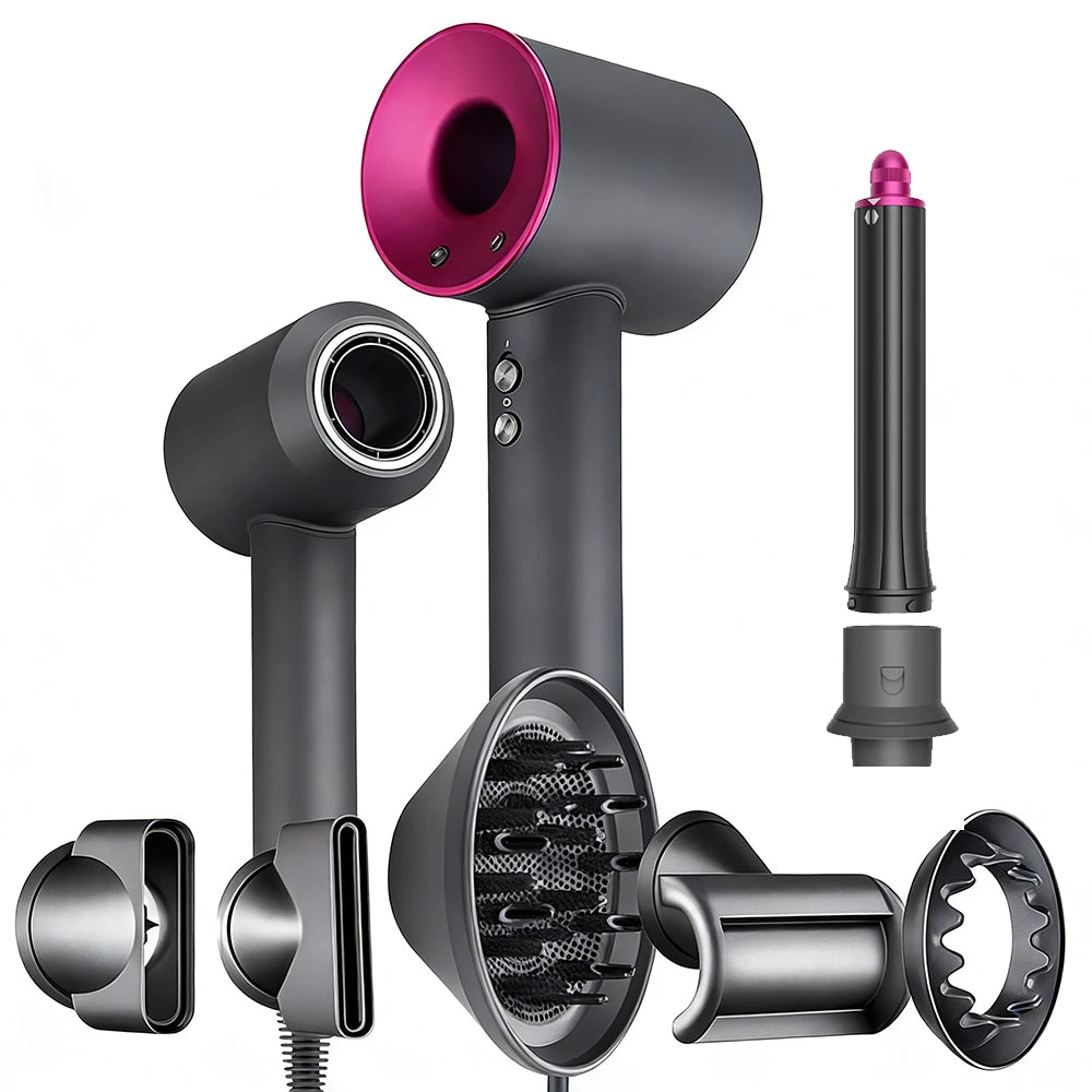 Six in One Hair Dryer with Negative Ions Air Wrap Curlers