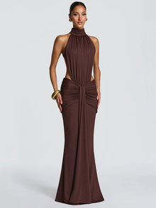 Articat Elegant Sleeveless Halter Bodycon Party Club Evening Dress Women Sexy Slim Backless Long Dresses Spring New Dress 2026