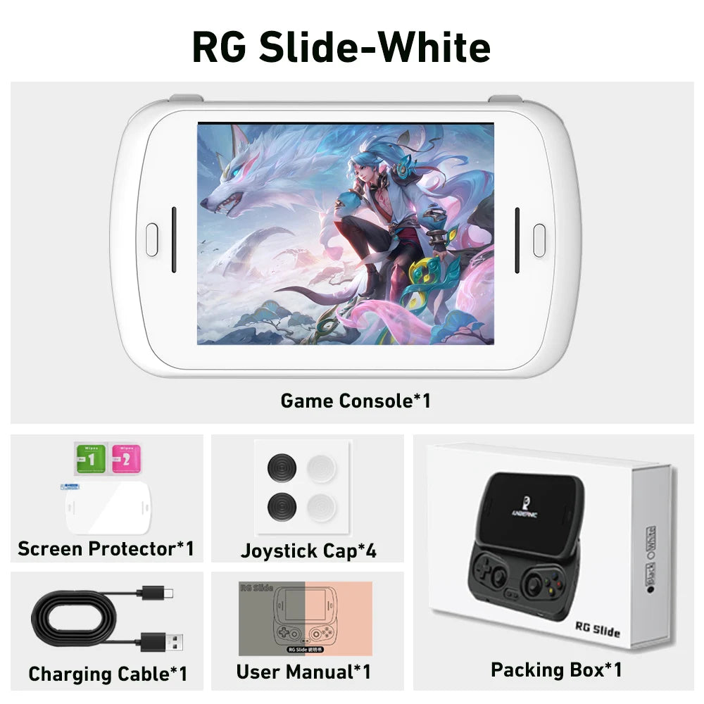 Anbernic RG Slide Retro Handheld Game Console 4.7-inch LTPS in-Cell Screen Capacitive Joystick Android 13 System Support AI 5G