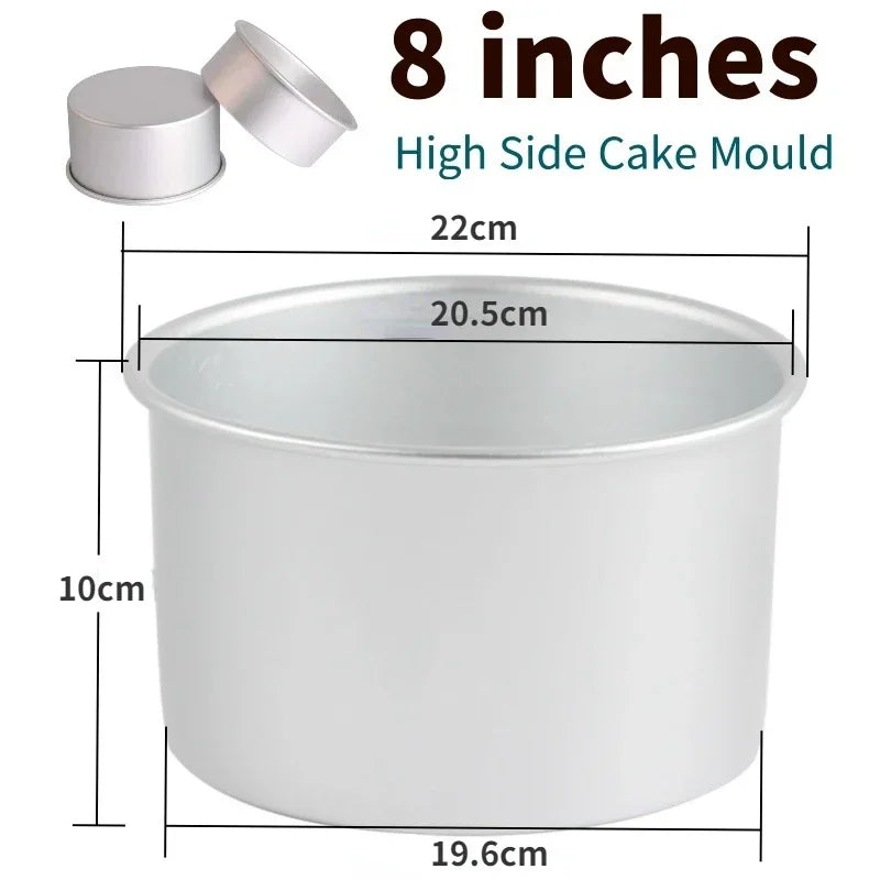 Aluminum Alloy Round Chiffon Cake Pan Solid Bottom Angel Food Oven Cake Bread Mold Baking Tool 6/8 Inch Bake Pan  Baking Sheet