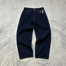 Vintage Low Waist Hip Hop Cherry Blossom Embroidered Jeans  Wide Leg Trousers Y2K Clothes Mens Womes Embroidered Baggy Jeans
