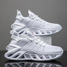 Men's Fashion Versatile Comfortable Lace-up Sports Casual Shoes, Mesh Shoes, Simple Striped All-Season Thick-Soled Trendy Sports