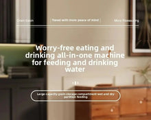 Automatic Cat & Dog Water Dispenser with Integrated Food Basin No Batteries Needed,Automatic Pet Feeder One-Piece Design