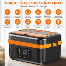Quick Heating Cordless Electric Lunch Box,Rechargeable Self-Heating Food Warmer With 16000Mah Battery,For Work/Travel/Car/Office