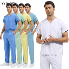 New Multi-pocket Clinical Surgical Uniforms Pockets Medical Nursing Scrubs Set Unisex Beauty Spa Workwear Dental Nurses Clothing