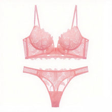 Women Lace Lingerie Set Elegant Sexy Bra Set See Through Underwear Ventilate Ladies Bra and Panty Set