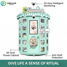 Customize Supplier Factory 30-grid Flower Cabinet Outdoor Fresh Floral Flower Bouquet Vending Machine with 32-inch Touch Screen