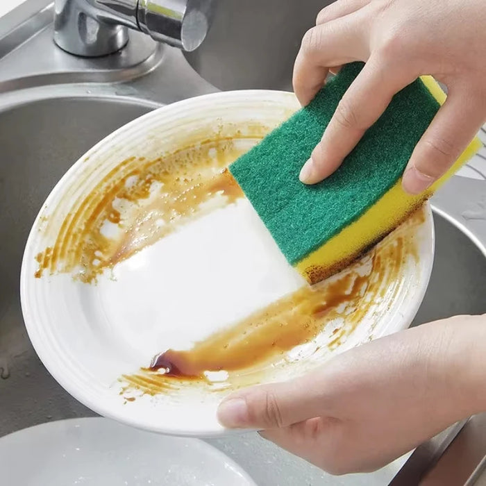 Lot de 10/5/1 éponge à vaisselle de cuisine, douce, absorbante, pour nettoyer les casseroles, éliminer la rouille, kit de tampon à récurer, brosse de nettoyage ménagère