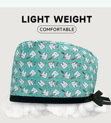 Cartoon Print Medical Scrub Hat Hospital Doctor Work Caps Health Worker Scrub Cap Pet Clinic Nurse Beautician Nursing Scrubs Hat