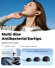 SoundPEATS Q3 Pro Wireless Earbuds Active Noise Cancelling Bluetooth V6.0 Earphones with 4 Mic,13mm Driver,Multipoint Connection