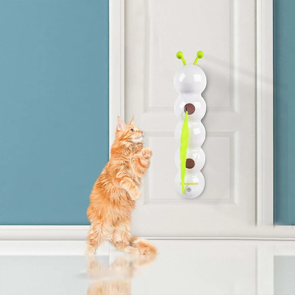 Intelligent Interactive Cat Stick Pro with Prey Tail Replaceable Automatic Swing Caterpillar Motion Activated Teasing Cat Toy