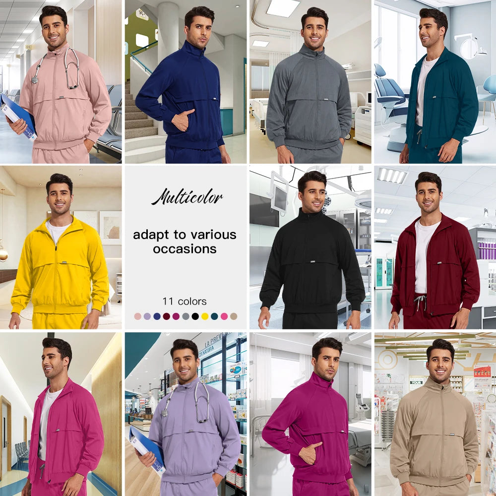 Niaahinn Dental Clinic Medical Scrubs Jackets Men Women Pet Veterinary Work Clothes Solid Color Nurse Scrubs Uniforms Wholesale