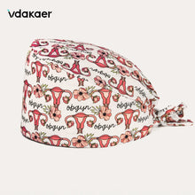 Pink cartoon printed surgical cap pediatric pharmacy doctor nurse work Scrubs hat