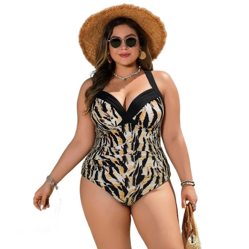 Plus Size High Waist Push Up Bikini Set L4XL Tummy Control