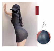 Women's Sexy Black See Through Dresses Glossy Shinny Slim Fit Solid Color Cloth Erotic Sheer Skirts Sultry Night Club Party Wear
