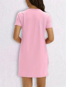 Women's Casual Letter Geometric Print Ladies Dress Women's Short Sleeved Dresses  Summer Y2k Ladies Clothes Female Clothing Tops