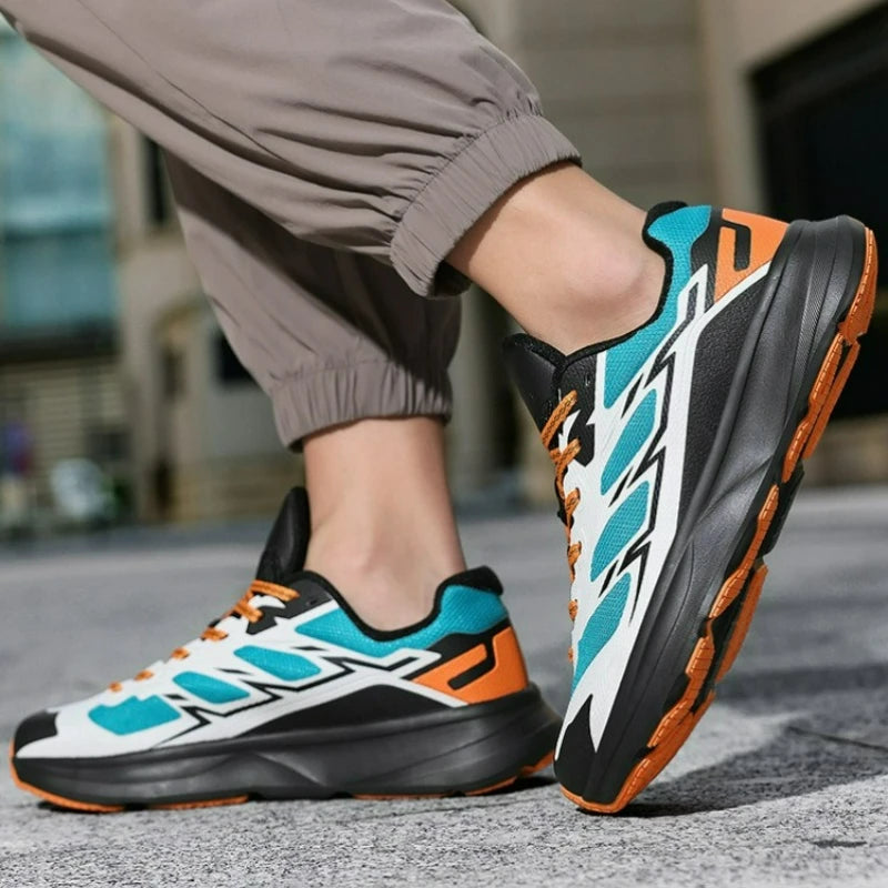 Men's Sneakers Wide Toe Running Shoes Outdoor Breathable Walking Shoes Platform Hiking Men Shoes Lace-up Non-slip Casual Shoe