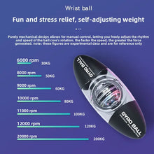 Autostart Gyro Power Ball with Color LED Light Hand Strengthener Wrist Exerciser for Grip Strength Muscle Relaxation Gyroscope