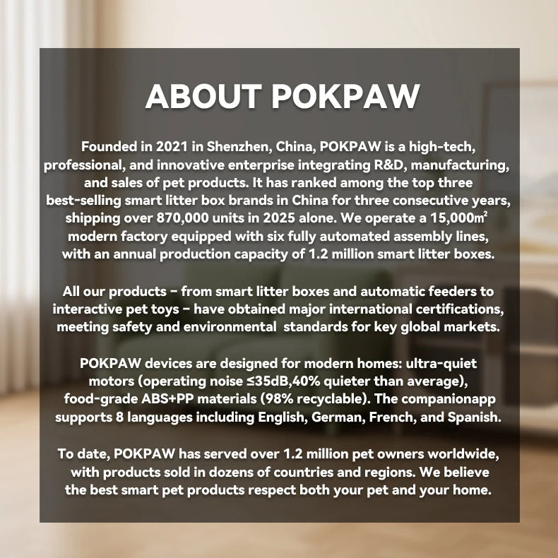 Pokpaw CL23 Automatic Cat Litter Box App 72L Large Capacity with Kitten Mode – Quiet Smart Litter Box Travel Cat Toilet Supplies
