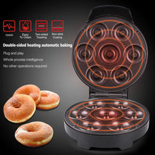 DMWD 110V/220V Electric Donut Maker Automatic Heating Egg Cake Bread Baking Machine High Power Fast Heating Oven Pan Breakfast