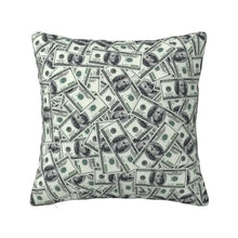 Custom Fashion Giant Money 100 Dollar Bills Cushion Cover 45x45cm Soft European Pillow for Car Square Pillowcase