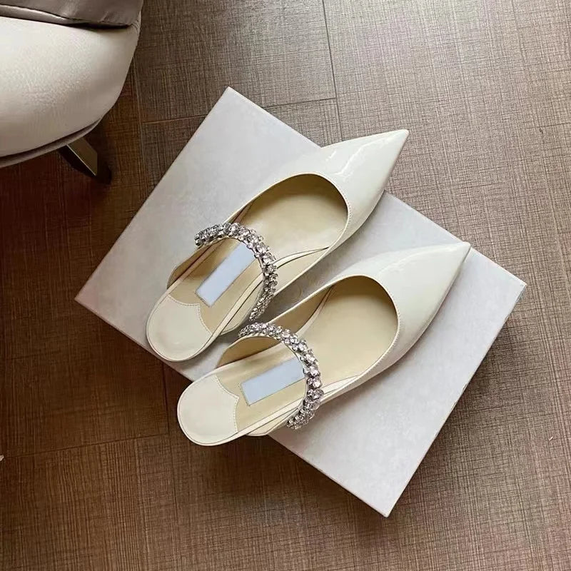 2026 Fashion Women Slippers Pointed Toe High Heels Sandals Sexy Stripper Party Slides Mule Ladies Shoes Slingbacks Slides