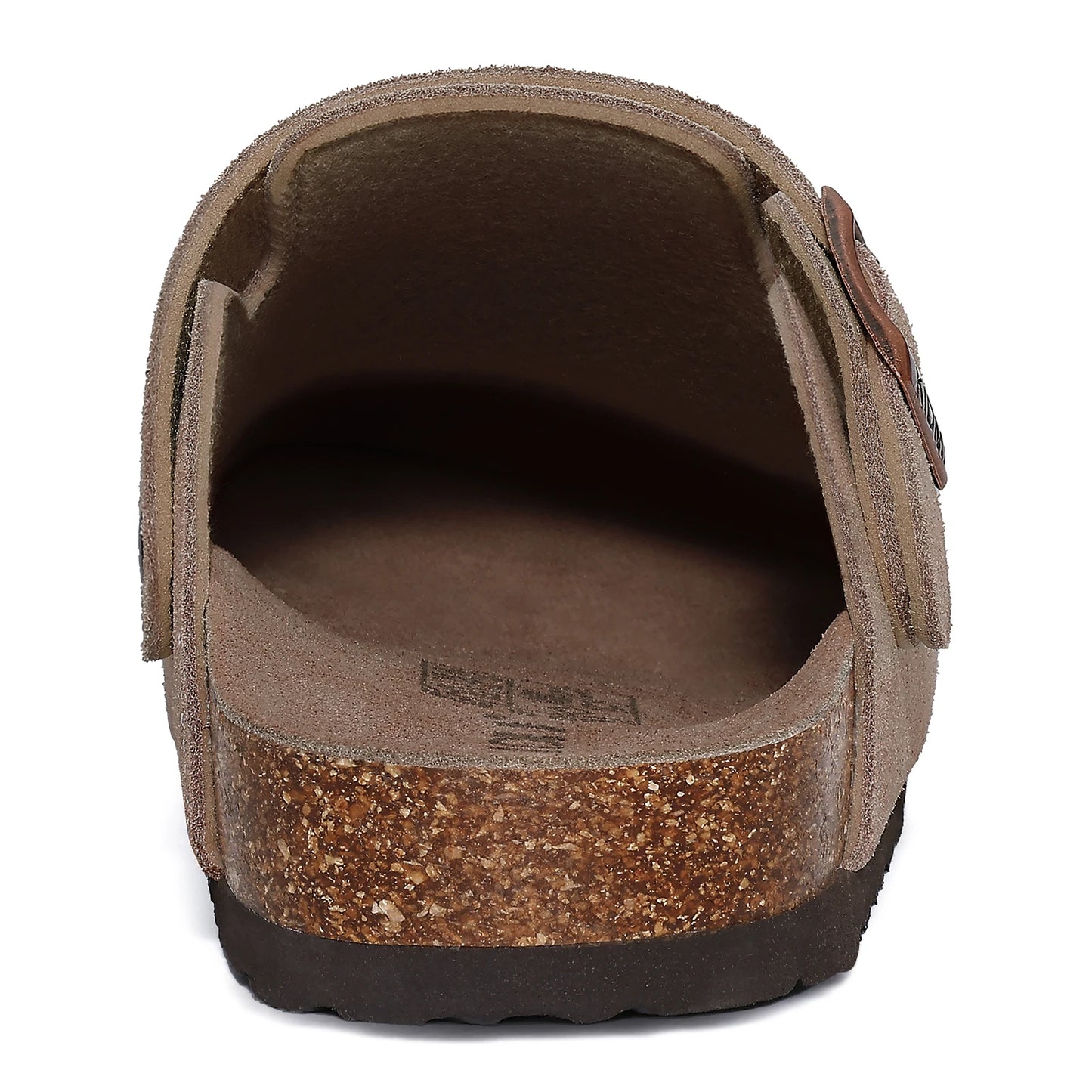 Shevalues Women Cow Suede Clogs With Adjustable Buckle Cork Leather Mules Comfortable Slip on Women Slippers Outdoor Cork Clogs