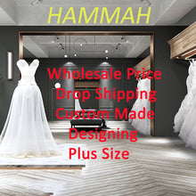 HAMMAH Fancy Strapless Wedding Dresses for Mariages Long Puff Sleeves Lacing up with Appliques Sweep Train Robe De Mariee