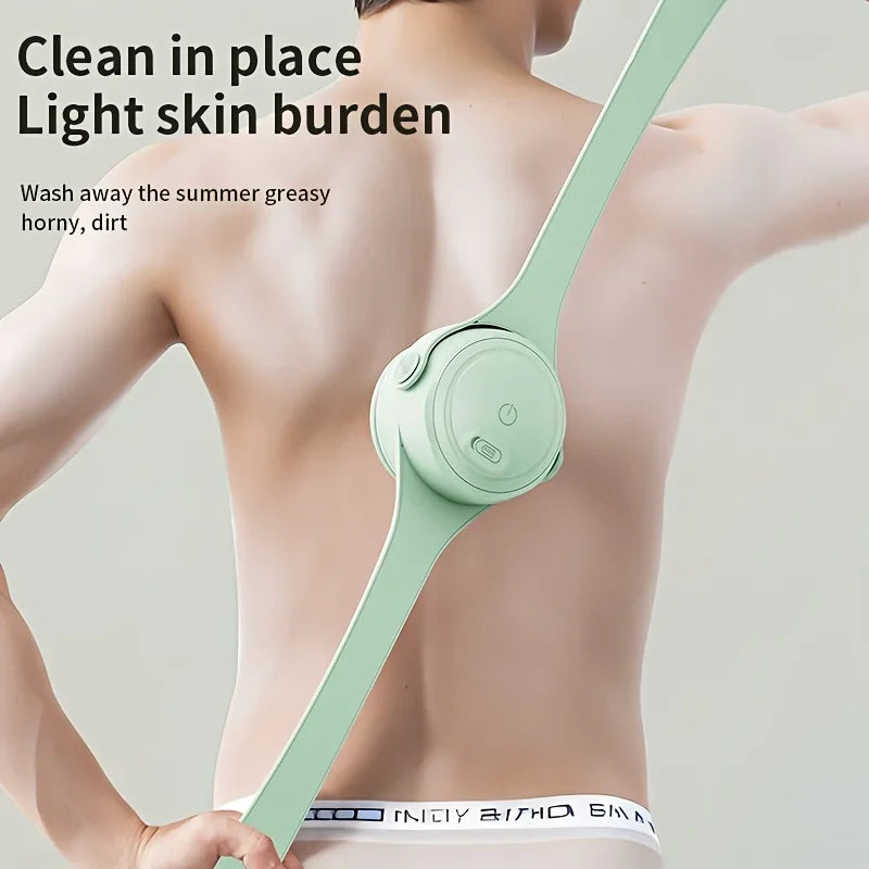 Hot Selling USB Electric Long Handle Silicone Bath Brush Electric Rotating Body Shower Cleaner Brush for Body with 4 Brush Heads