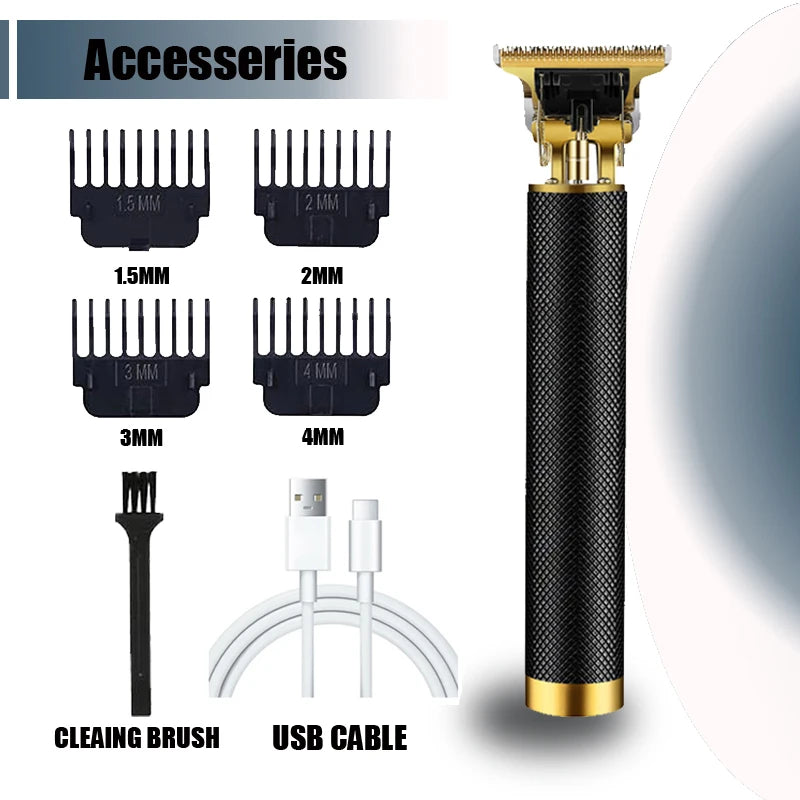 T9 Electric Hair Trimmer USB Shaver 0mm Bald Fade Portable