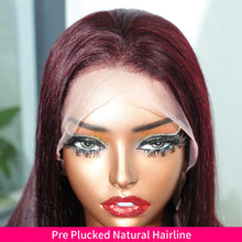 13x6 13x4 Frontal Bob 100%Human Hair Lace Front Wig Dark 99J Burgundy Square Cut Raw Vietnamese Bone Straight 250% Pre Plucked