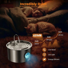 Fontaine à eau pour chat en acier inoxydable, abreuvoir automatique pour animaux de 3,2 litres pour chiens et chats d'intérieur avec filtres remplaçables