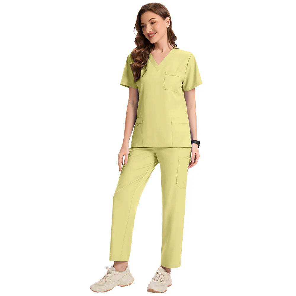 Slim Fit Medical Uniforms Women Scrubs Sets Male Doctors Hospital Nurses Accessories Dental Clinic Spa Salon Workwear Clothes