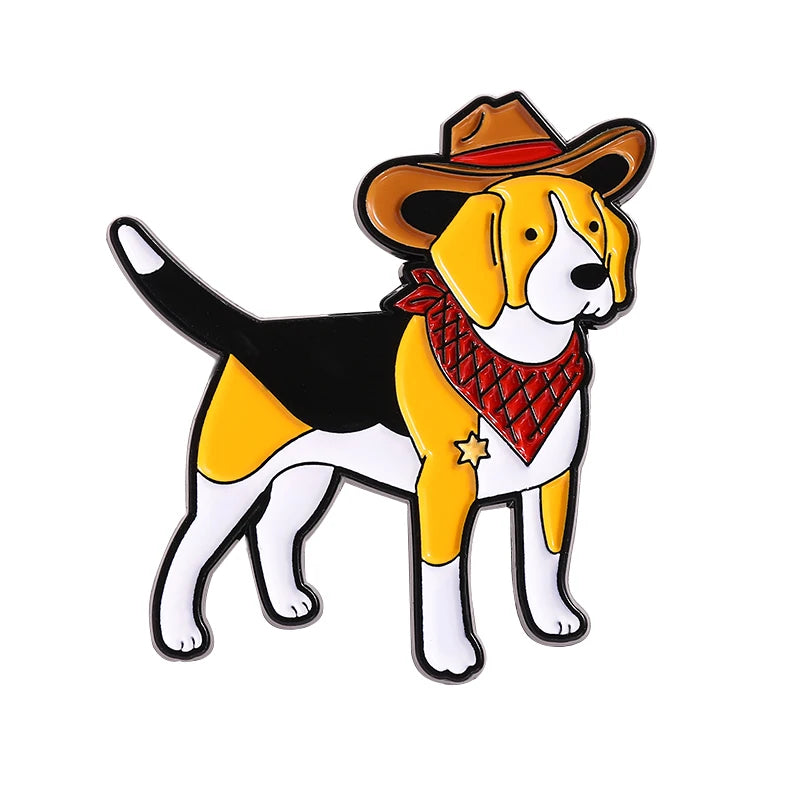 Cute Golden Retriever Border Collie Beagle Collie Enamel Pin Cartoon Pet Dog Animal Brooch Lapel Badge Jewelry Gifts For Friends