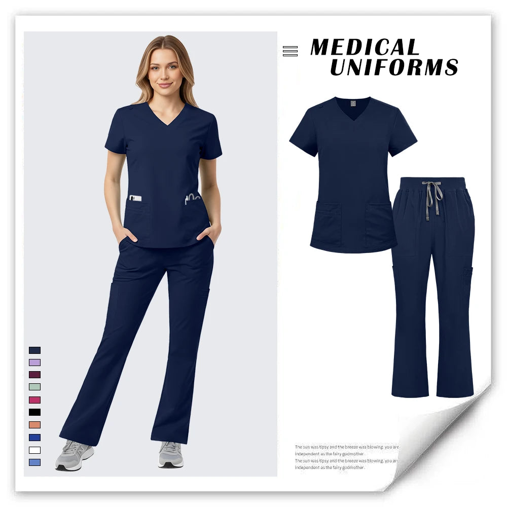 New Hospital Doctor Scrubs Set Nurse Accessories Beauty Spa Pet Workwear Women Medical Surgical Uniform Dental Clinic Clothes