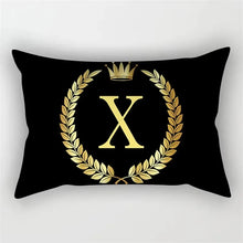 Black and Gold Letter Pattern Print Decoration Bedroom Living Room Office Cushion Cover Home Decoration Rectangular Pillowcase