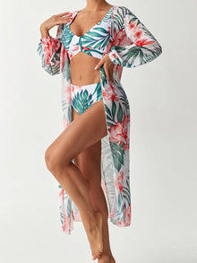 3 Pieces High Waist Bikini With Kimono Swimwear 2026 Women Printed Swimsuit Female Bathers Bathing Swimming Swim Suit Beachwear