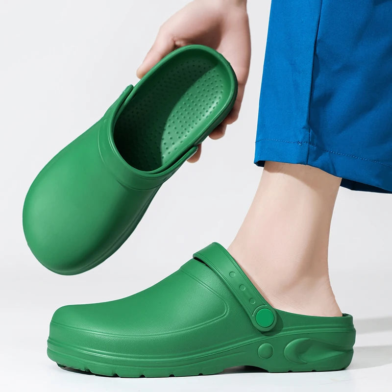 Non-Slip Closed-Toe Operating Room Slippers, Medical Closed-Toe Slippers, Hospital Clogs, Surgical Shoes for Departments, Dual-Use