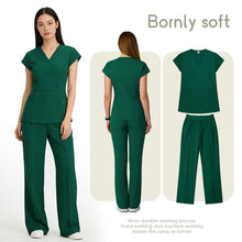 Scrubs Set Nurse Medical Uniforms Doctor Surgery Overalls Beauty Salon Workwear Short Sleeve V-neck Tops+Pants Sets Women Unisex