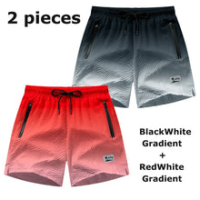 Mens Seersucker Beach Shorts With Mesh Liner Quick Dry
