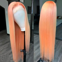 Light Orange Synthetic Lace Front Wig Glueless Daily Wear
