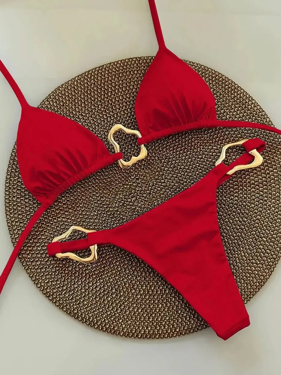 Sexy Halter Micro Bikini 2026 Women Swimsuit Thong Set