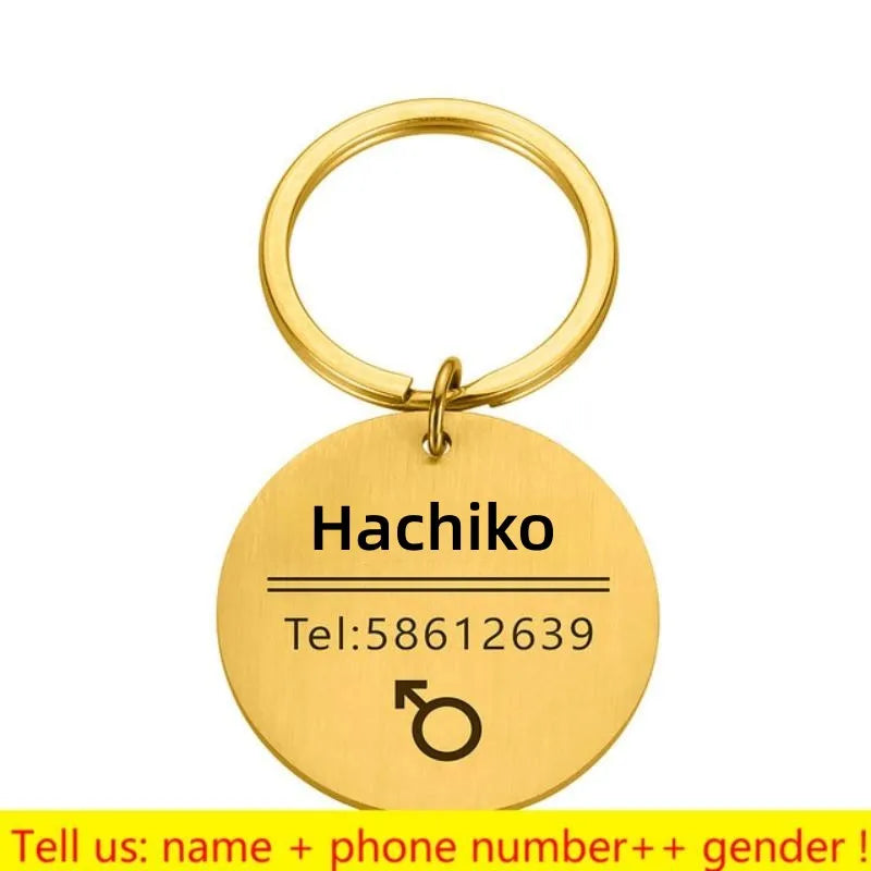 Personalized Engraved Pet ID Name Cat Dog Pet ID Anti-lost Tag Pendant for Cat Puppy Dog Collar Tag Keyring Bone Pet Accessories