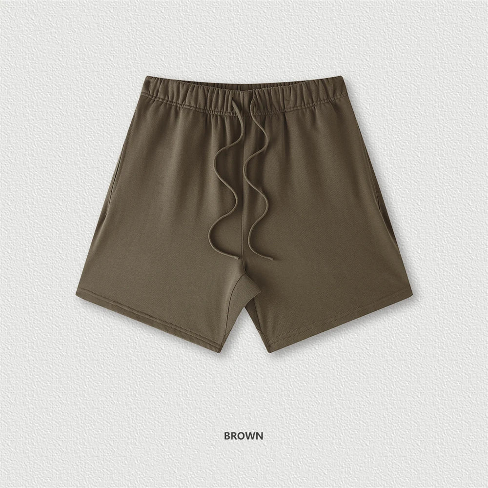 ZODF 2025 Summer Men Heavy Weight 425gsm Cotton Shorts Unisex Women Loose High Street Comfortable Solid Pants Streetwears HY0495